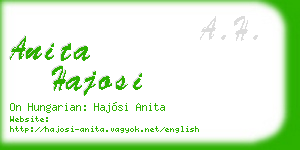 anita hajosi business card